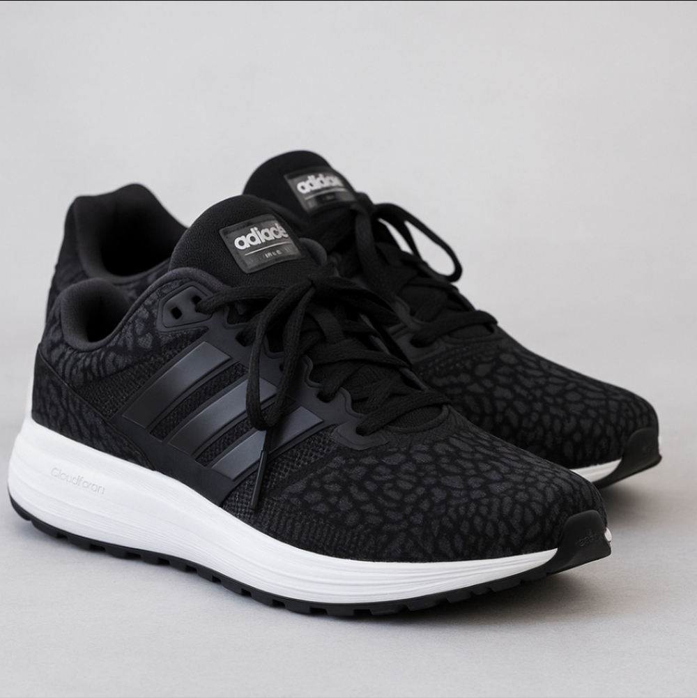 Adidas Cloudfoam Black Leopard Print Running Shoes Women’s 6 CG5787